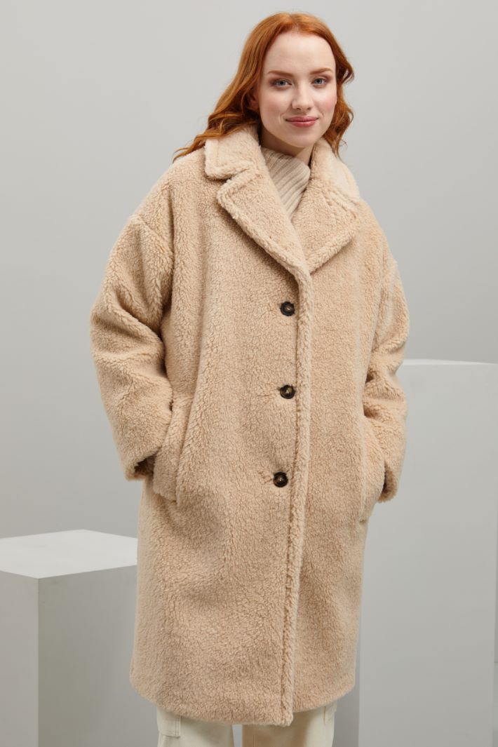 Cappotto effetto peluche - CREMA - Fashion Market - 2