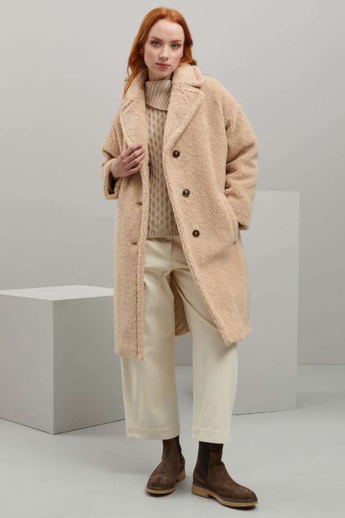 Cappotto effetto peluche - CREMA - Fashion Market
