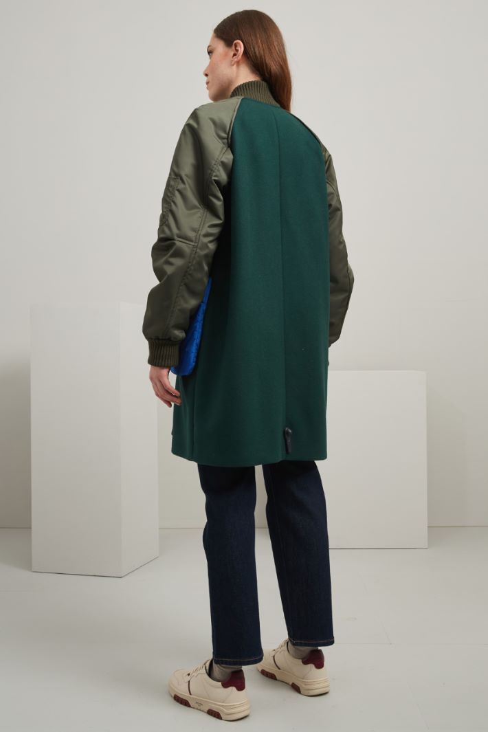 Imbottito in pura lana - VERDE SCURO BLU - Fashion Market - 4