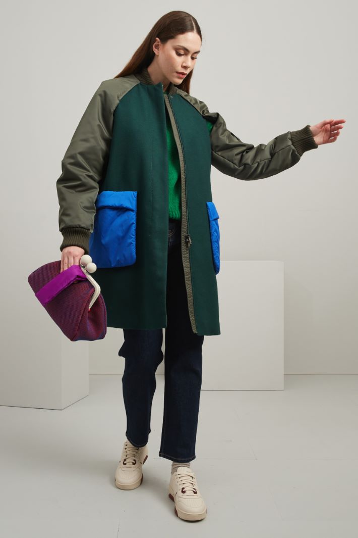 Imbottito in pura lana - VERDE SCURO BLU - Fashion Market