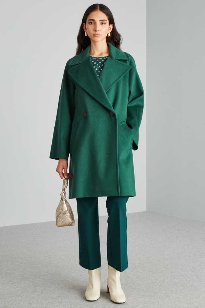 Cappotto zibellinato - VERDE - Fashion Market