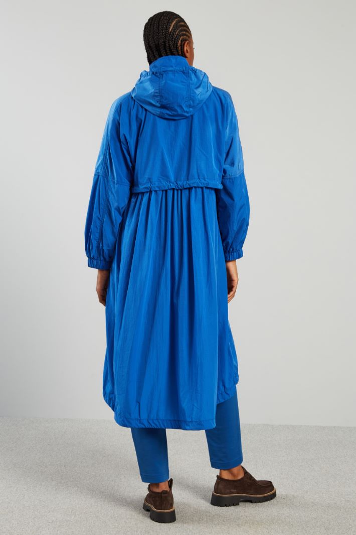 Impermeabile lungo con cappuccio - BLU - Fashion Market - 4