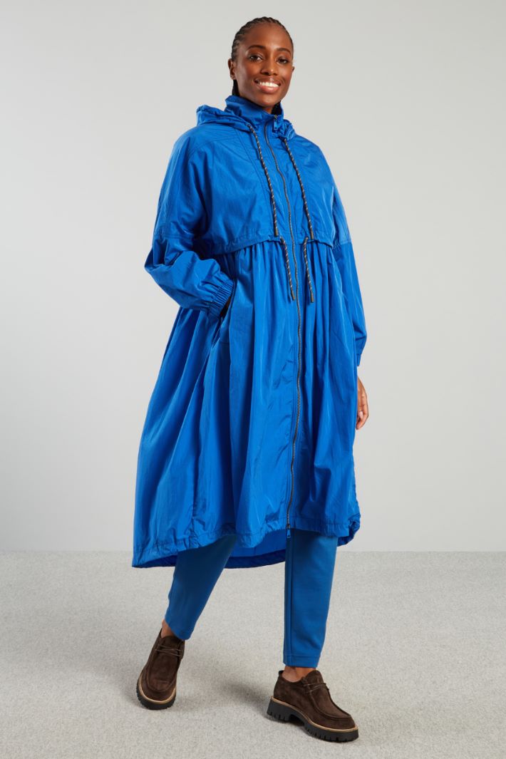 Impermeabile lungo con cappuccio - BLU - Fashion Market - 2