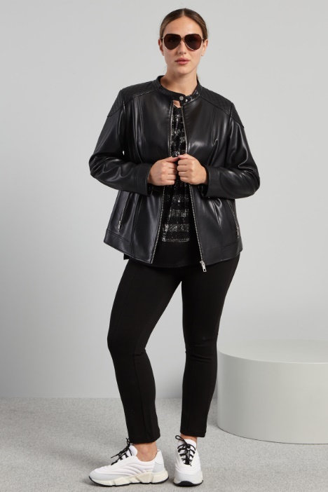 Biker con spalle trapuntate - Fashion Market