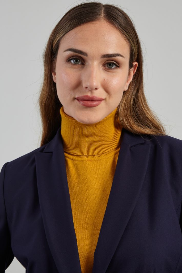 Blazer sfiancato in viscosa - BLU NOTTE - Fashion Market - 3