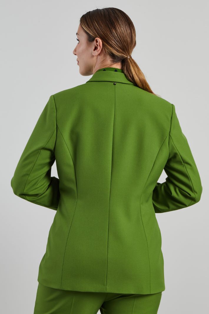 Blazer sfiancato in viscosa - VERDE PRATO - Fashion Market - 4