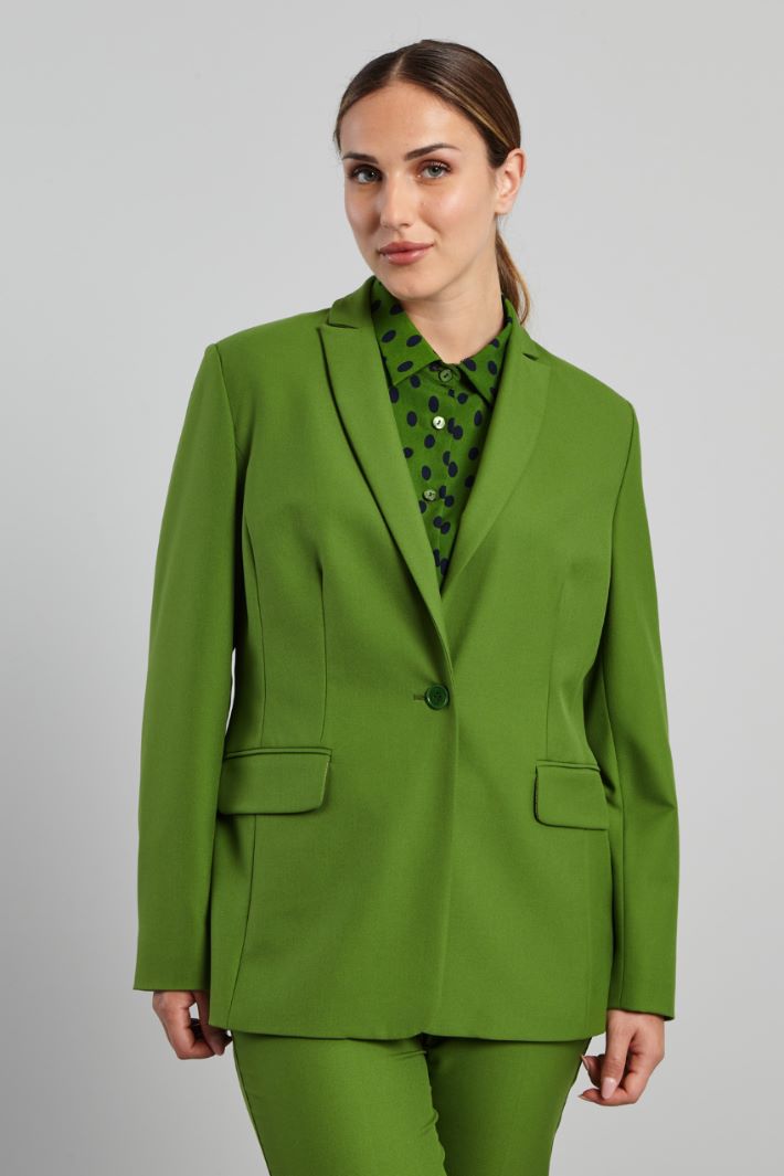 Blazer sfiancato in viscosa - VERDE PRATO - Fashion Market - 2