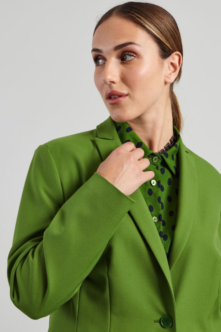 Blazer sfiancato in viscosa - VERDE PRATO - Fashion Market - 3