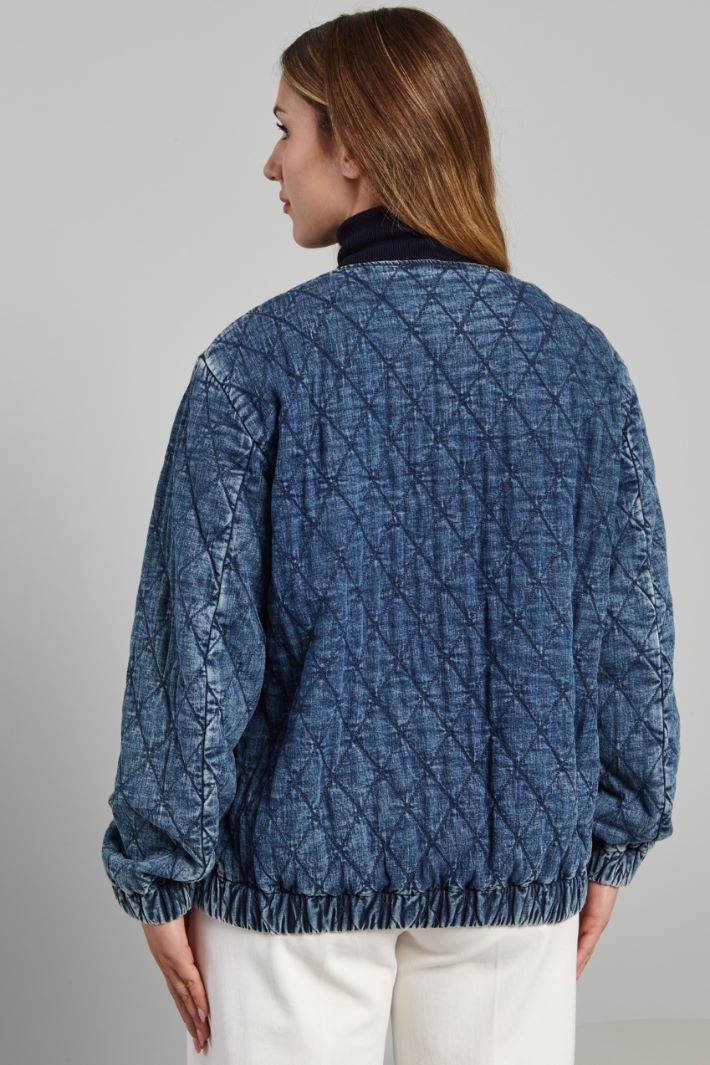 Bomber in denim trapuntato - AZZURRO DENIM - Fashion Market - 4