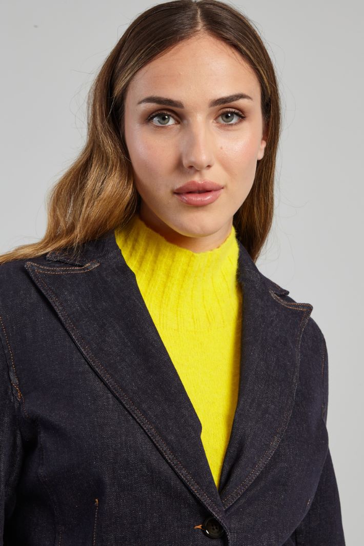Blazer sfiancato in denim - BLU DENIM - Fashion Market - 3