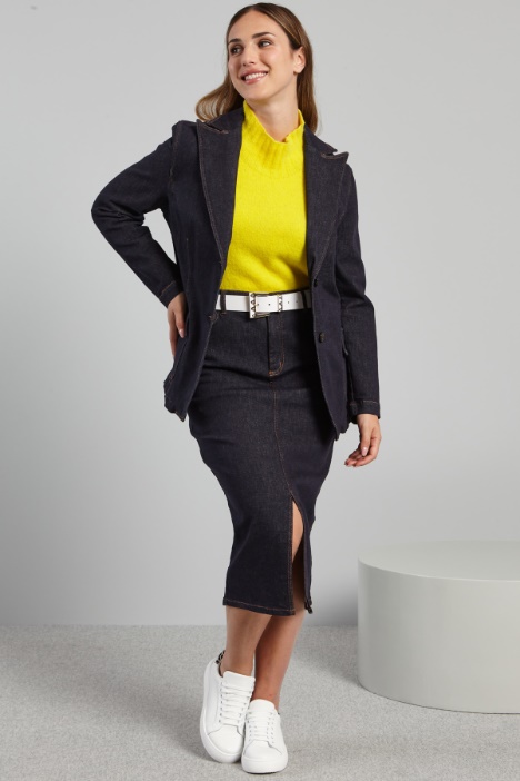 Blazer sfiancato in denim - Fashion Market