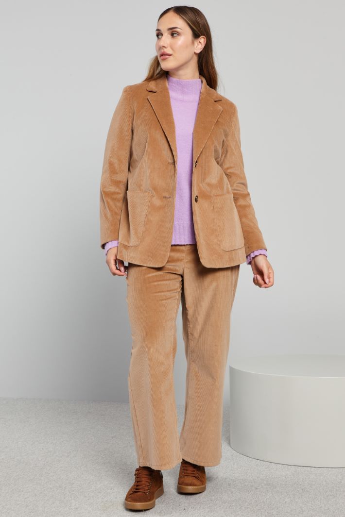 Blazer in velluto - CAMMELLO - Fashion Market