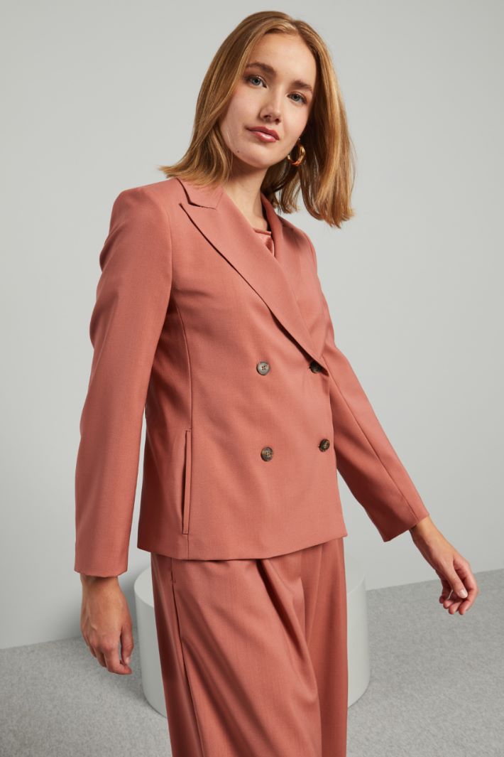 Blazer doppiopetto con cintura - ROSA ANTICO - Fashion Market - 2