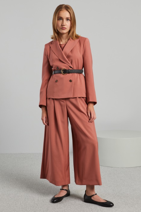 Blazer doppiopetto con cintura - Fashion Market