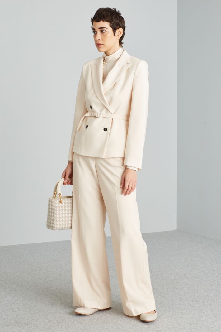 Blazer doppiopetto con cintura - CIPRIA CHIARO - Fashion Market