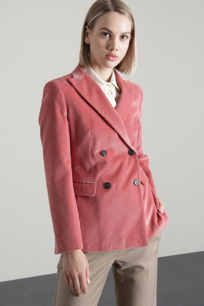 Blazer in velluto a coste - ROSA ANTICO - Fashion Market
