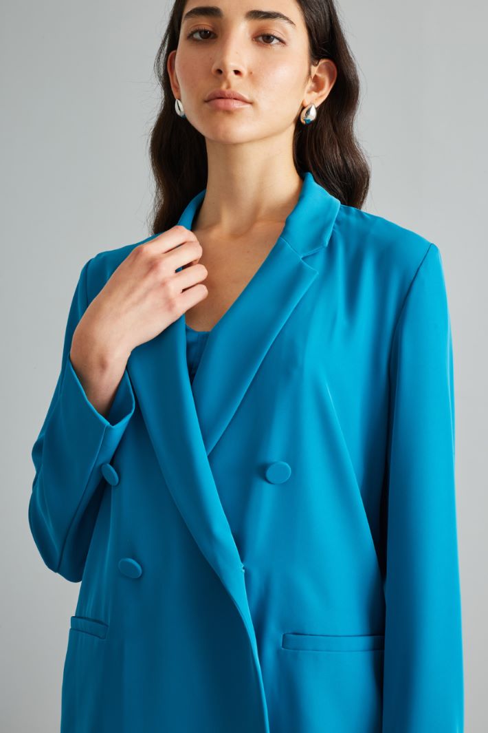 Blazer in cady fluido - TURCHESE - Fashion Market - 3