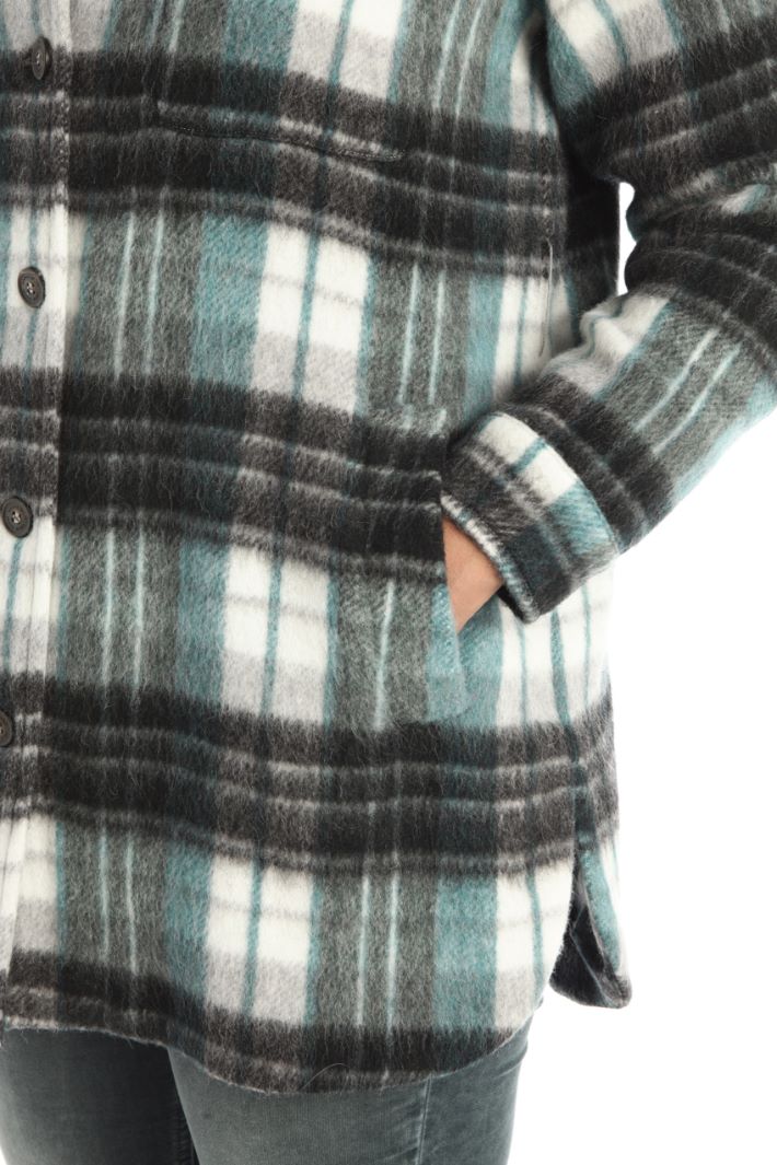 Giaccone stile camicia - VERDE ACQUA NERO - Fashion Market - 3