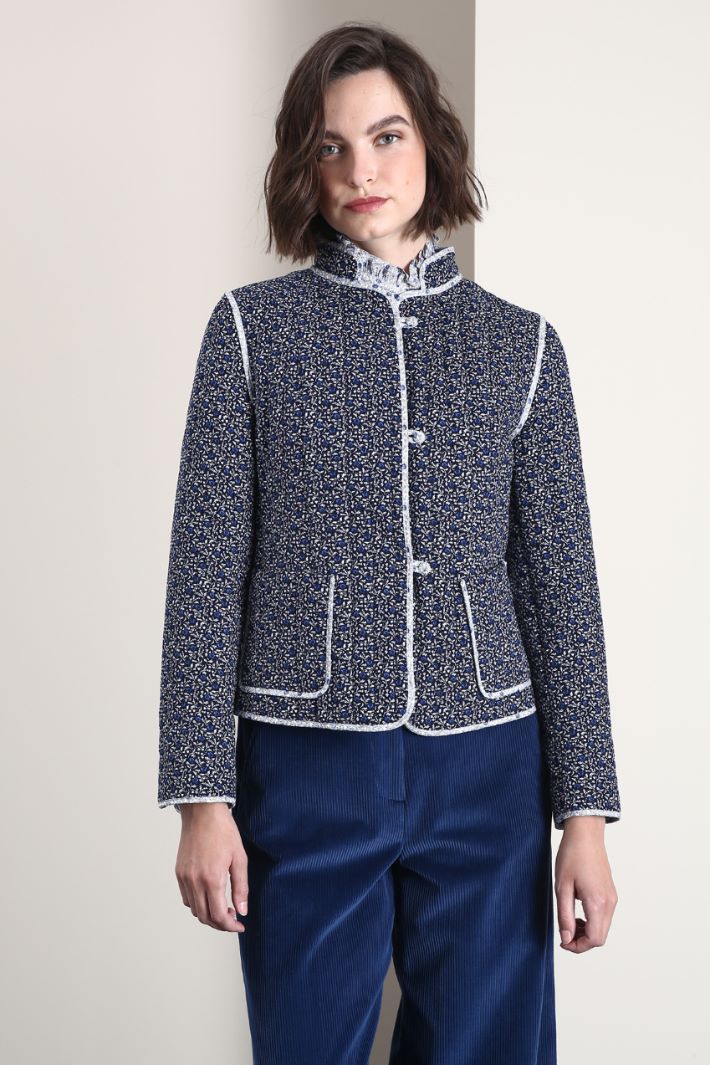 Giacca in velluto di cotone - BLU - Fashion Market - 4