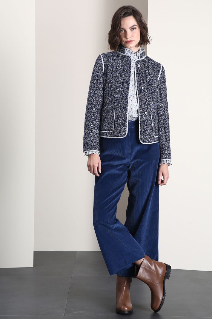 Giacca in velluto di cotone - BLU - Fashion Market