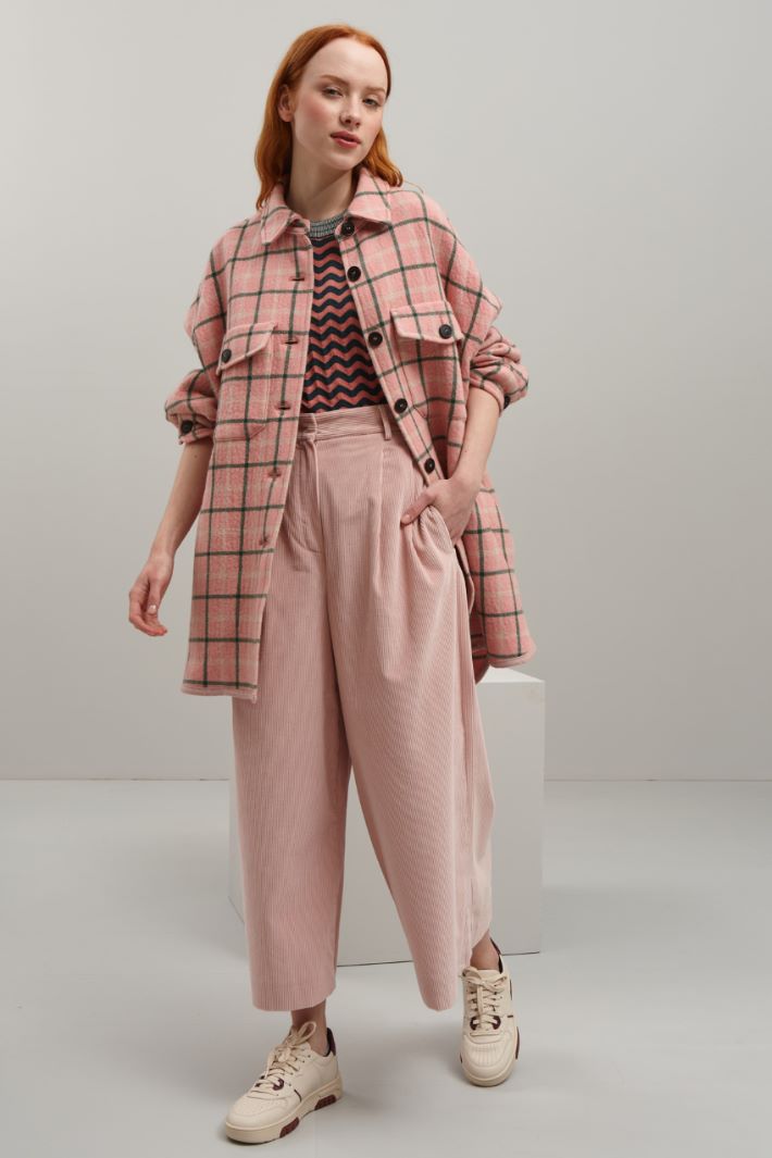 Giaccone in lana - ROSA PASTELLO VERDE - Fashion Market