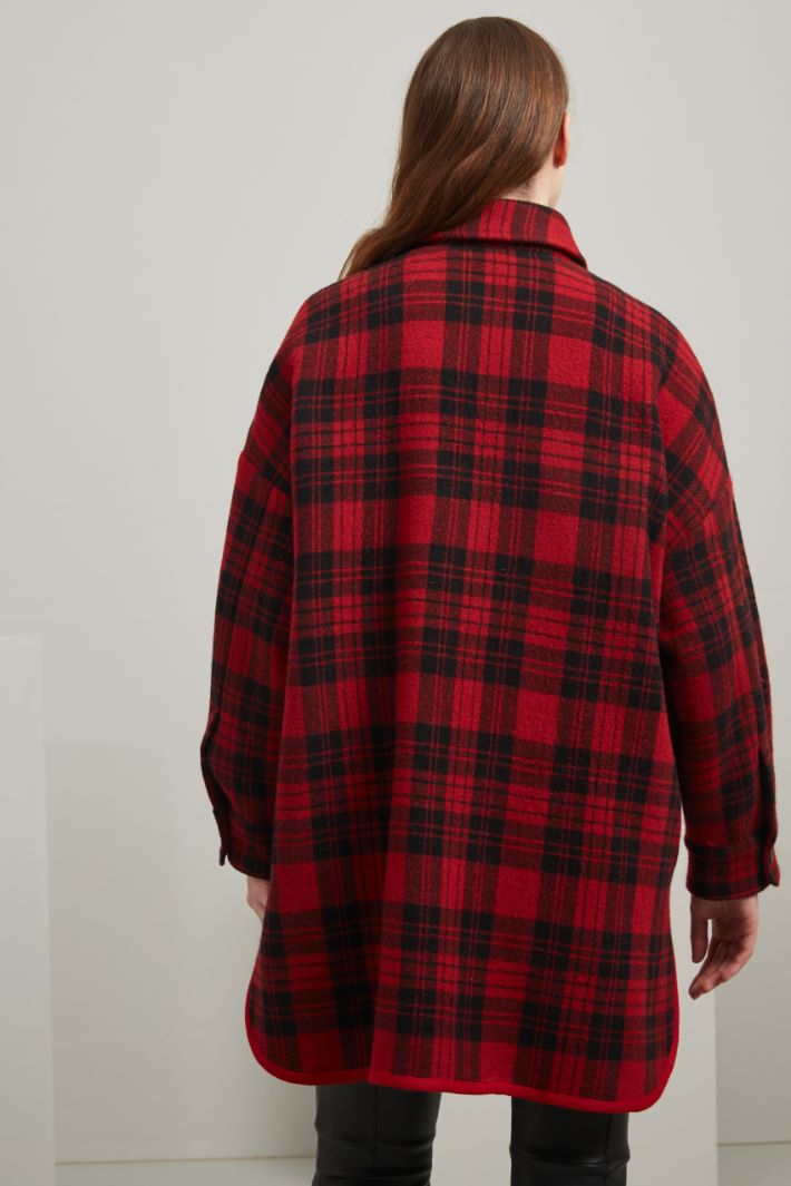 Giaccone in lana - ROSSO NERO - Fashion Market - 4