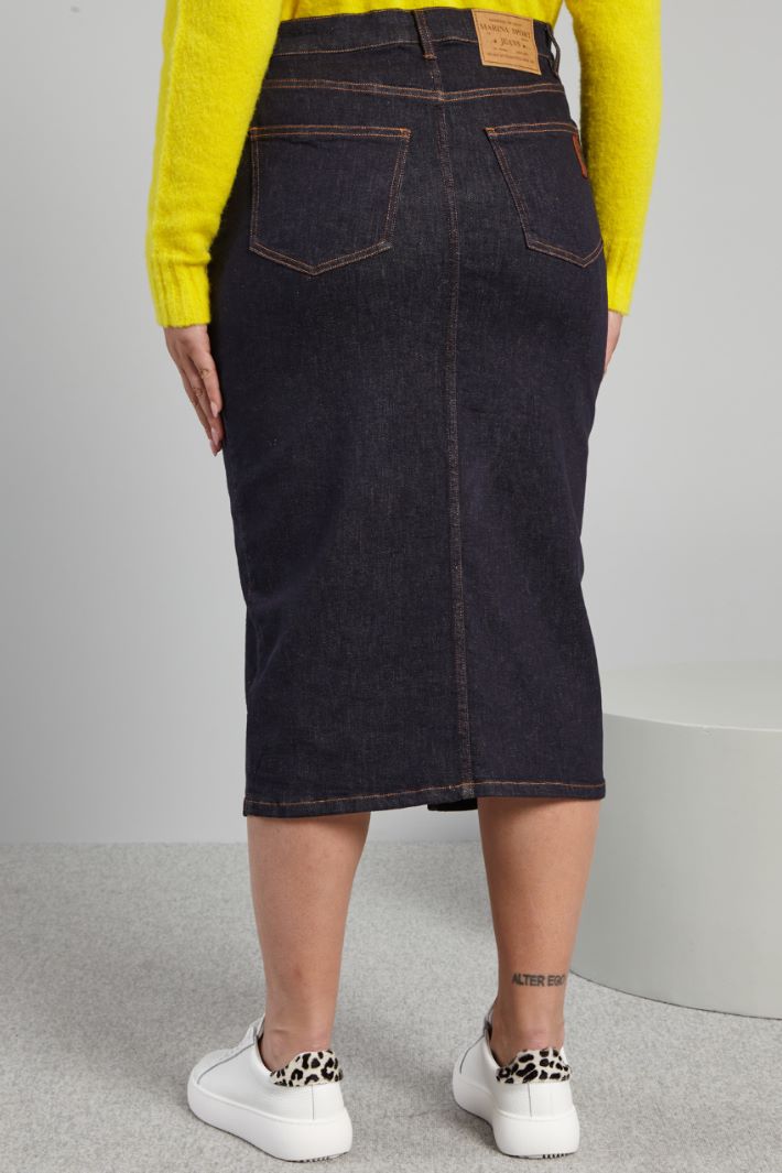 Gonna midi in denim - BLU DENIM - Fashion Market - 4