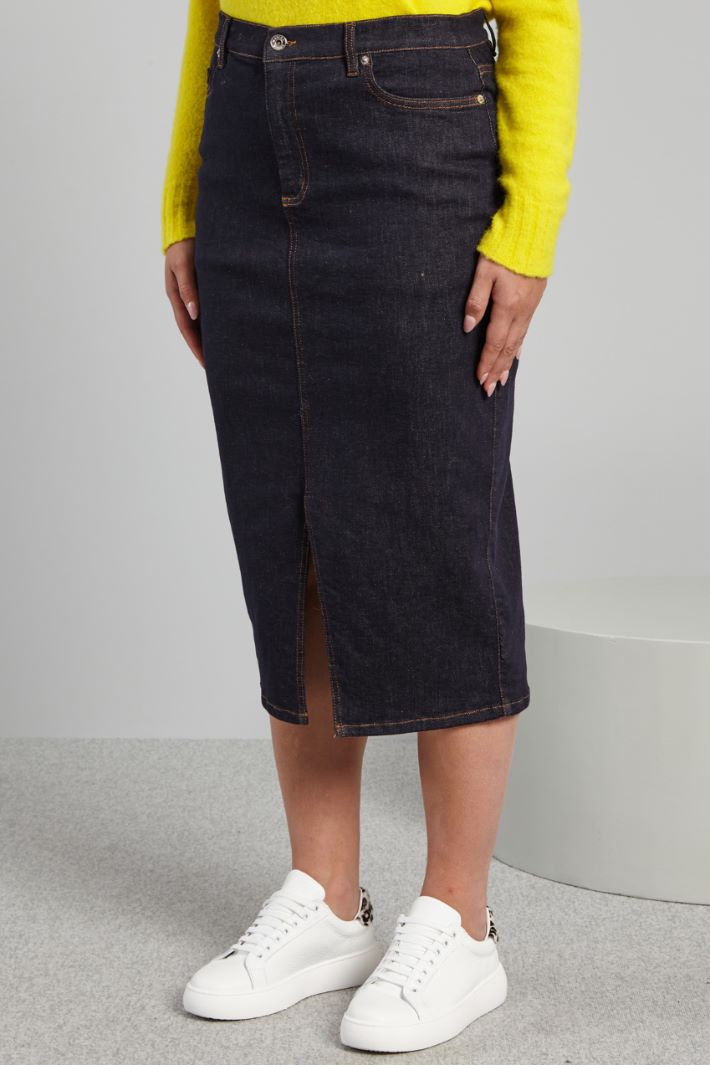 Gonna midi in denim - BLU DENIM - Fashion Market - 2