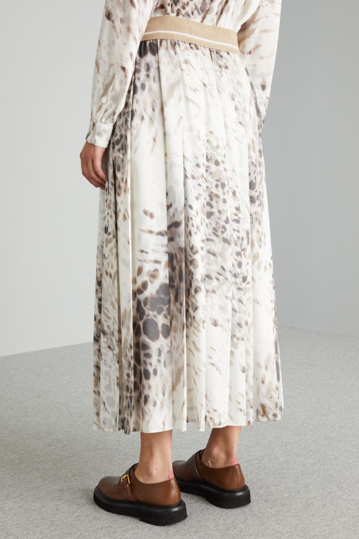 Gonna in twill con pieghe - PANNA MARRONE - Fashion Market - 4
