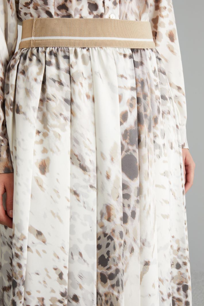 Gonna in twill con pieghe - PANNA MARRONE - Fashion Market - 3