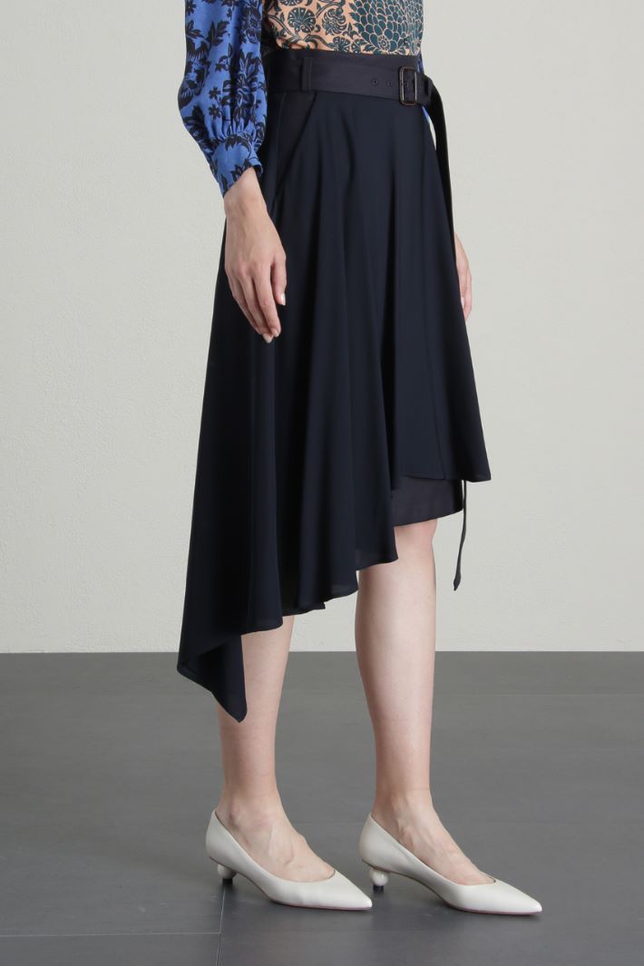 Gonna in twill e cady - BLU - Fashion Market - 4