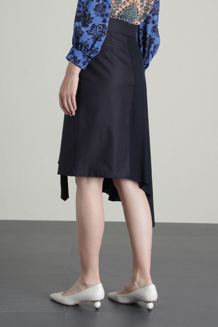 Gonna in twill e cady - BLU - Fashion Market - 2