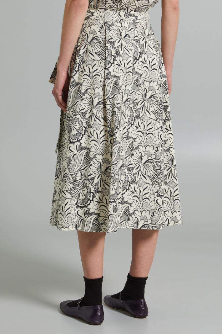 Gonna portafoglio in faille - NERO PANNA - Fashion Market - 4