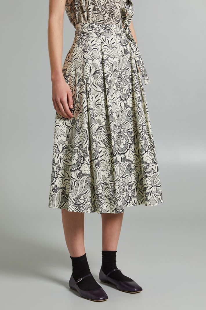 Gonna portafoglio in faille - NERO PANNA - Fashion Market - 2