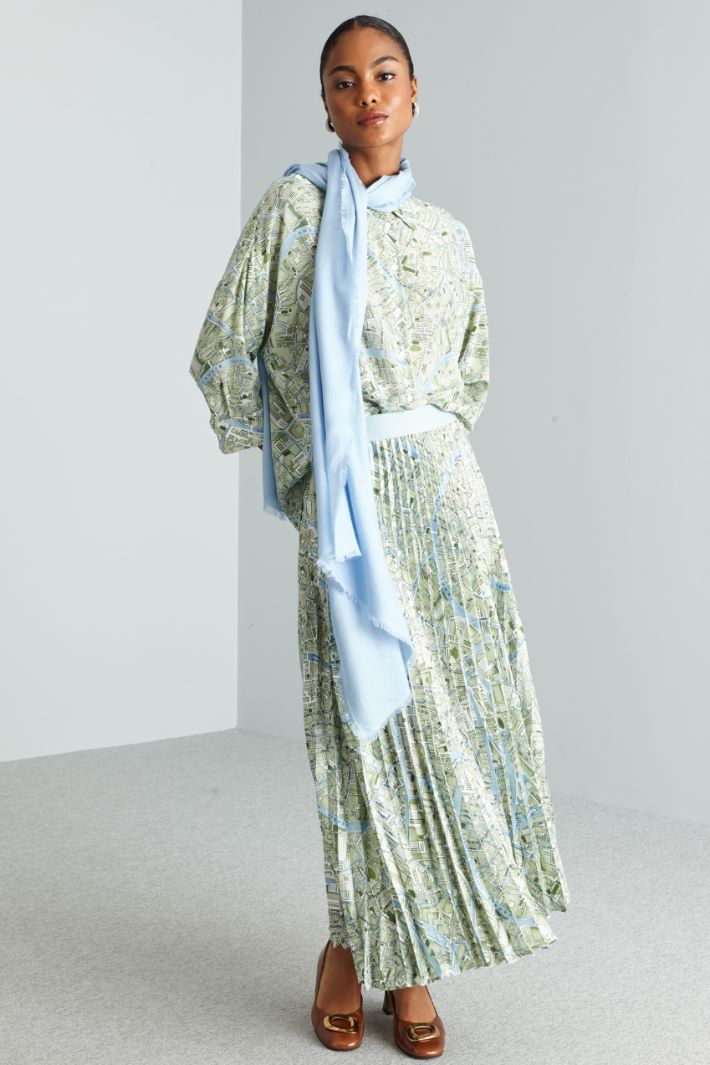 Gonna plissé  - AZZURRO VERDE - Fashion Market