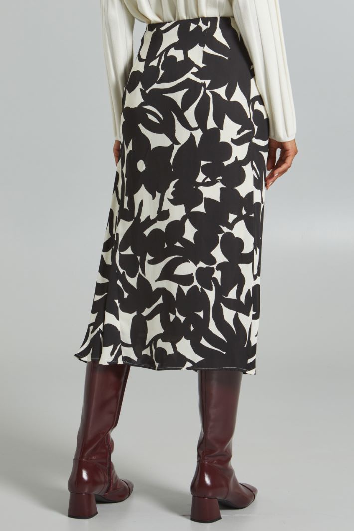 Gonna in viscosa  - NERO BIANCO - Fashion Market - 4