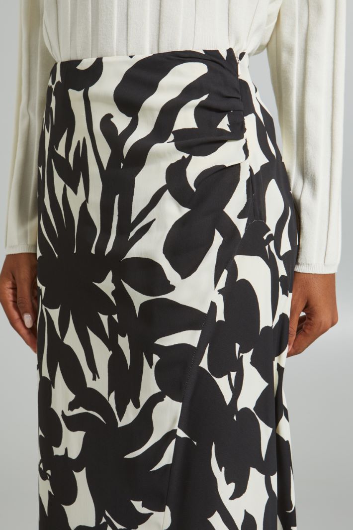 Gonna in viscosa  - NERO BIANCO - Fashion Market - 3
