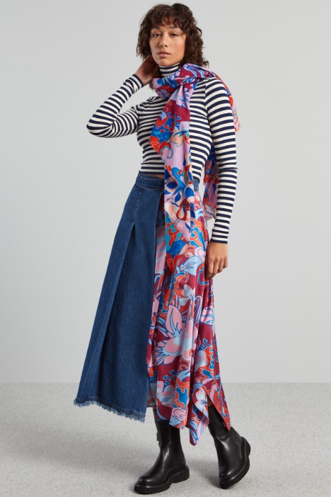 Gonna con pannello in twill - Fashion Market