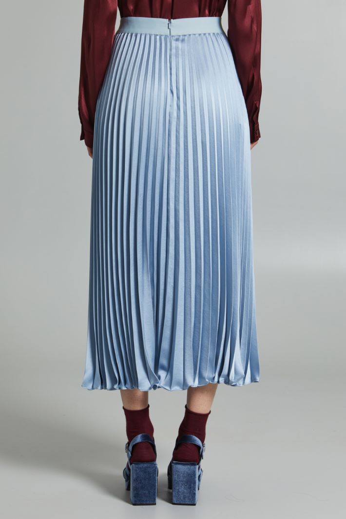 Gonna plissé in raso - AZZURRO PASTELLO - Fashion Market - 4