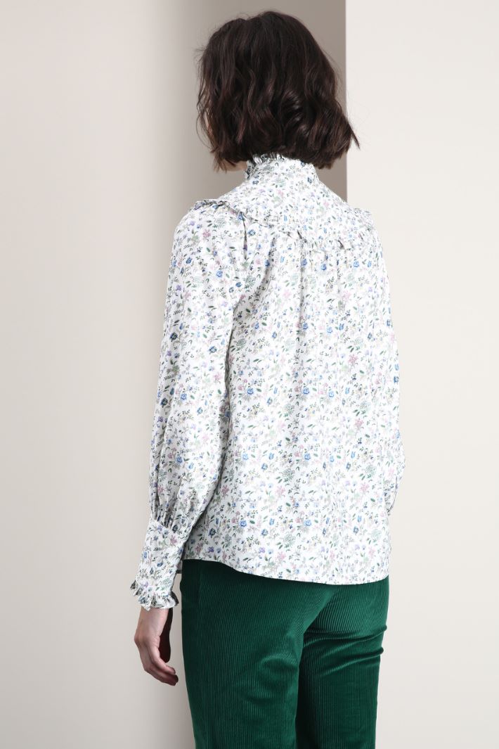 Camicia in twill di cotone - BIANCO VERDE - Fashion Market - 4