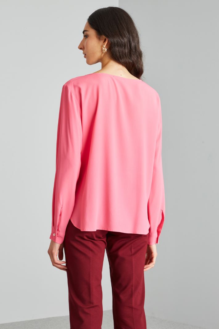 Blusa asimmetrica in crépe - ROSA ACCESO - Fashion Market - 4