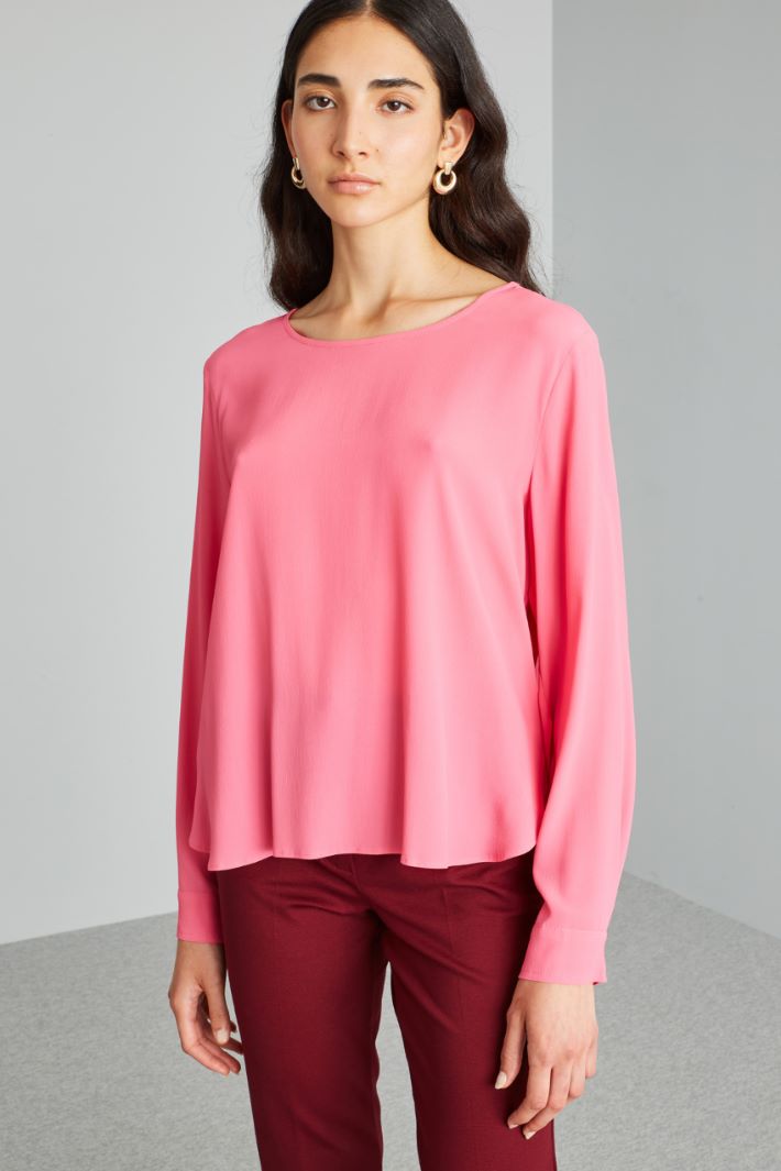 Blusa asimmetrica in crépe - ROSA ACCESO - Fashion Market - 2