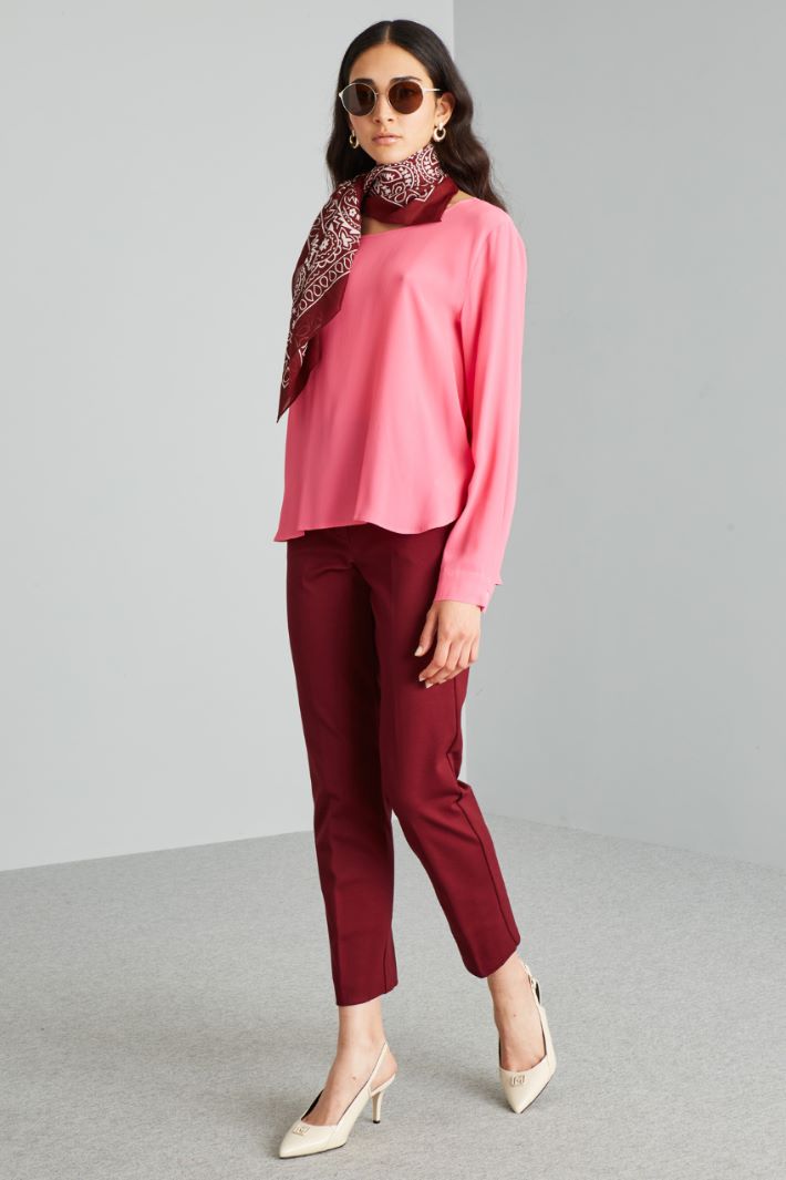 Blusa asimmetrica in crépe - ROSA ACCESO - Fashion Market