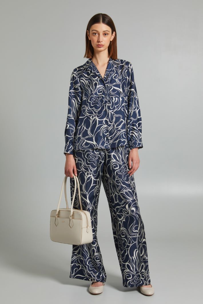 Casacca con rever - BLU SCURO BIANCO - Fashion Market