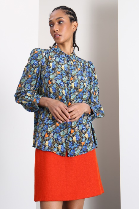 Blusa in crepé con foulard - Fashion Market