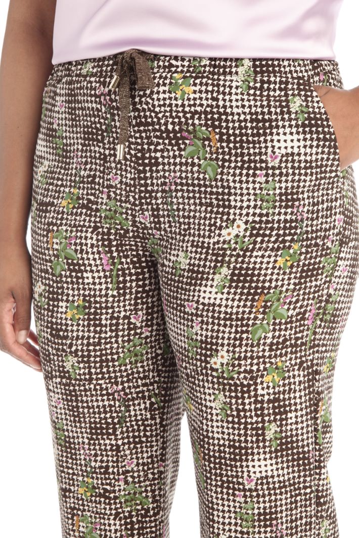 Pantaloni in crepé stampato - NERO SABBIA - Fashion Market - 3
