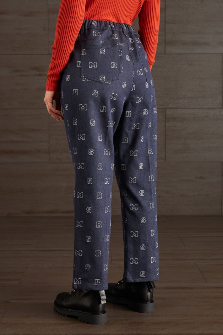 Jeans in denim jacquard - BLU DENIM BIANCO - Fashion Market - 4