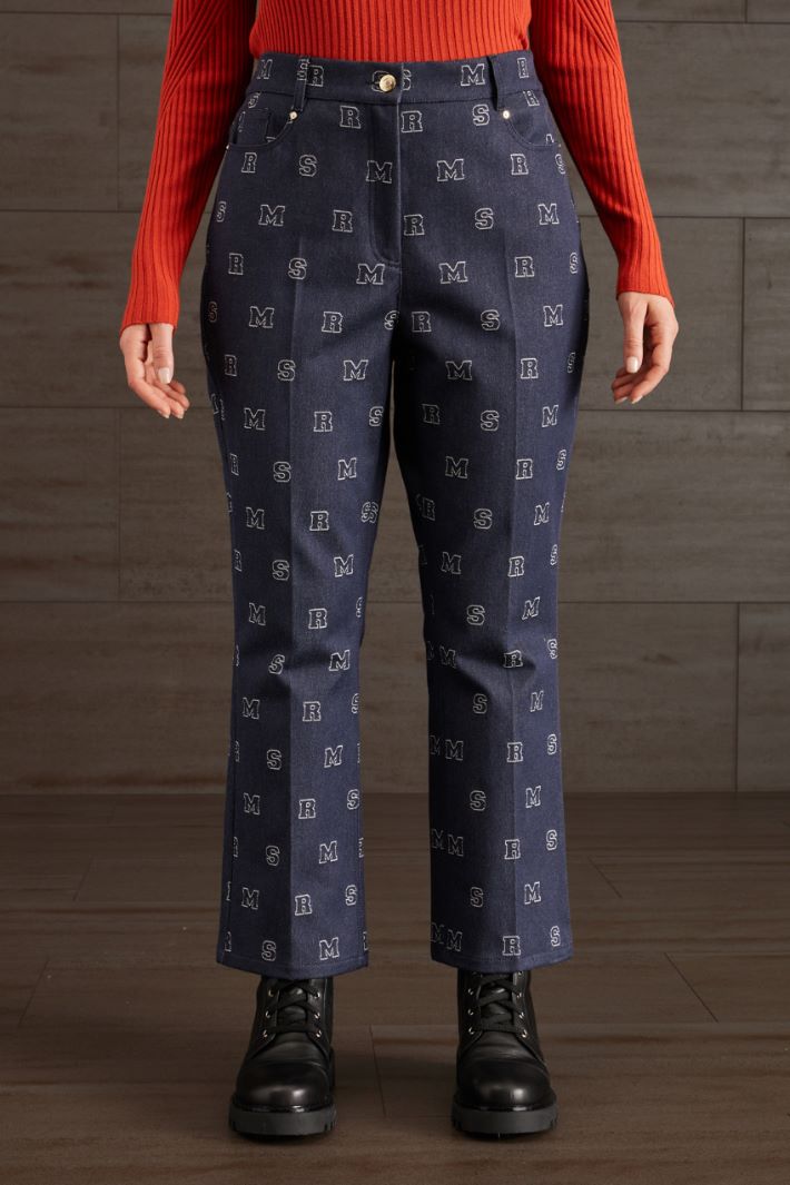 Jeans in denim jacquard - BLU DENIM BIANCO - Fashion Market - 2