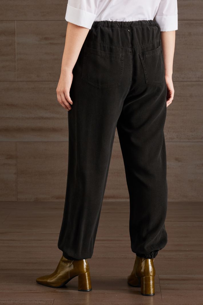 Jogger in gabardina - NERO - Fashion Market - 4
