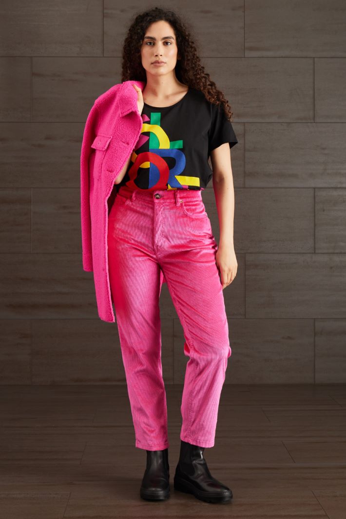 Pantaloni in velluto a coste - FUXIA - Fashion Market